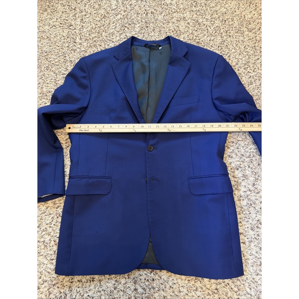 YSL Yves Saint Laurent Jacket Royal Blue Italy 44R Rayon/Viscosa Double  Vent - Picture 10 of 12